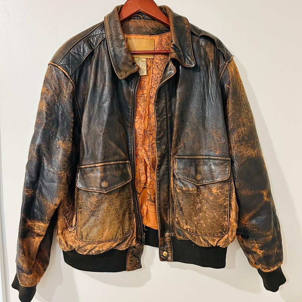 Rare Vintage Arizona Jean Co. Leather Bomber